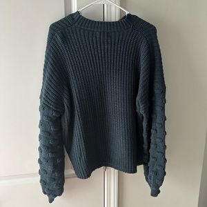 Dark Teal Balloon Sleeve Sweater